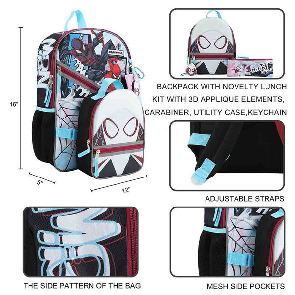 Spider-Man 5pc Backpack Set