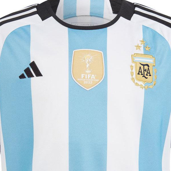 Argentina Home Youth 3 Stars Jersey