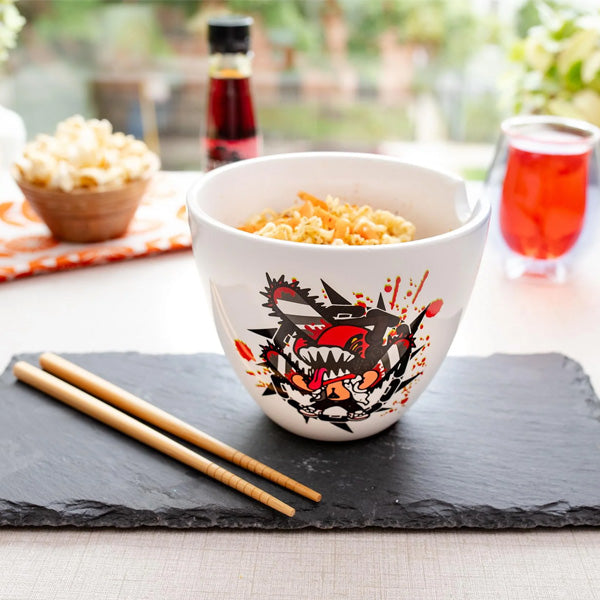 Chainsaw Man Ramen Bowl and Chopsticks