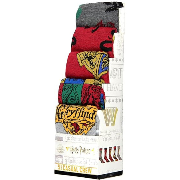 Harry Potter House Themed 5 Pack Crew Socks