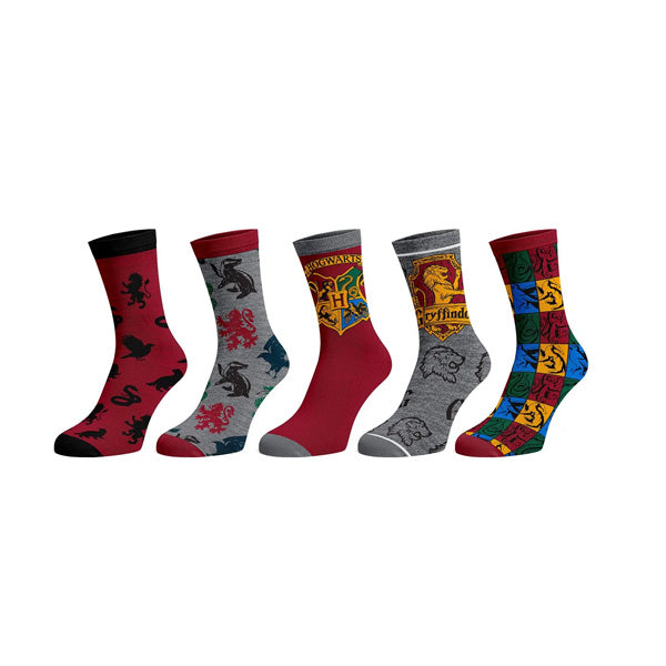 Harry Potter House Themed 5 Pack Crew Socks