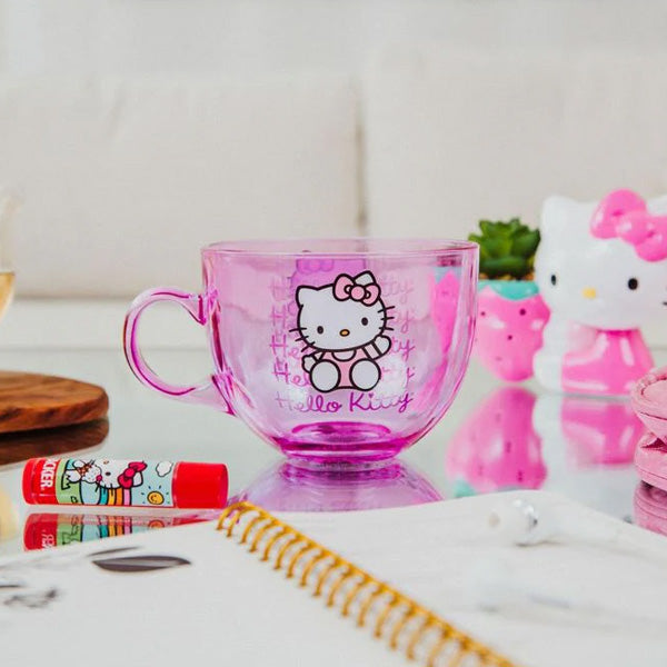 Hello Kitty Pink Glass Mug