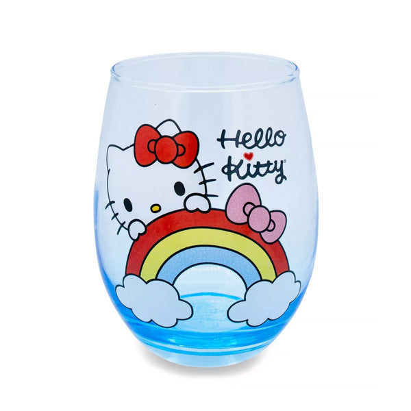 Hello Kitty Rainbow Peek Stemless Wine Glass