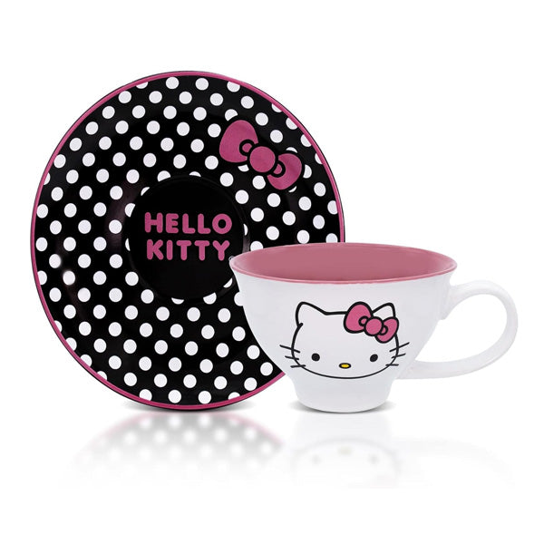 Hello Kitty Ceramic Teacup and Saucer Set