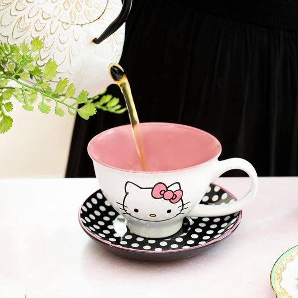 Hello Kitty Ceramic Teacup and Saucer Set