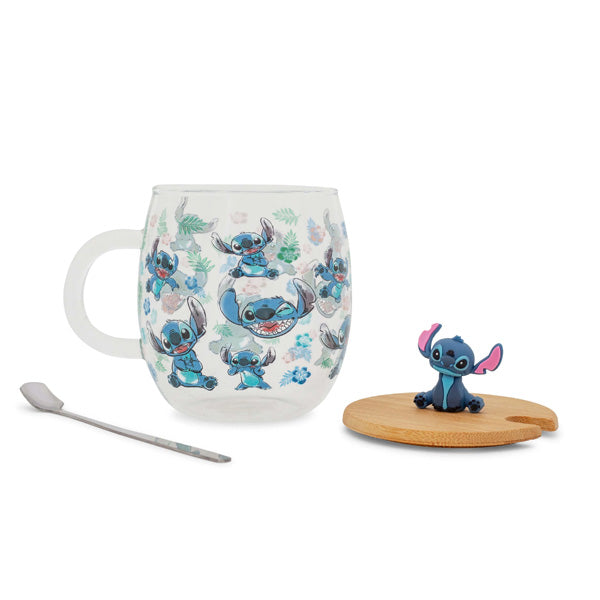 Lilo & Stitch Expressions Glass With Lid and Spoon