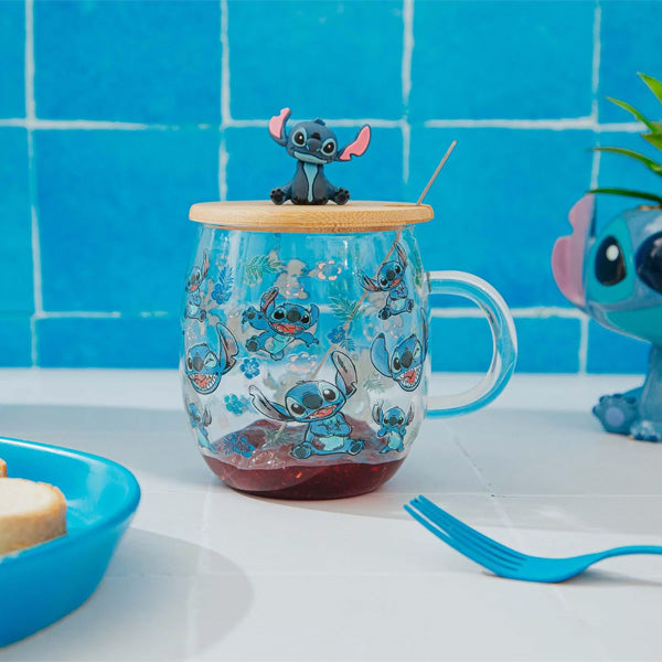 Lilo & Stitch Expressions Glass With Lid and Spoon