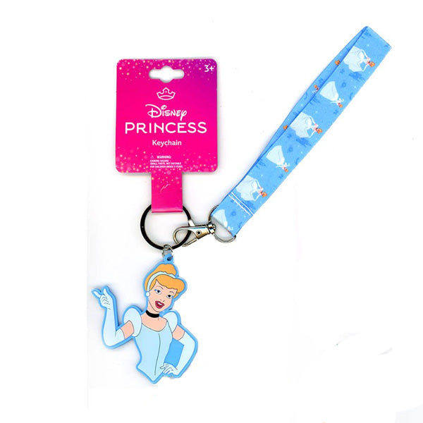 Princess Cinderella Rubber Keychain and Lanyard