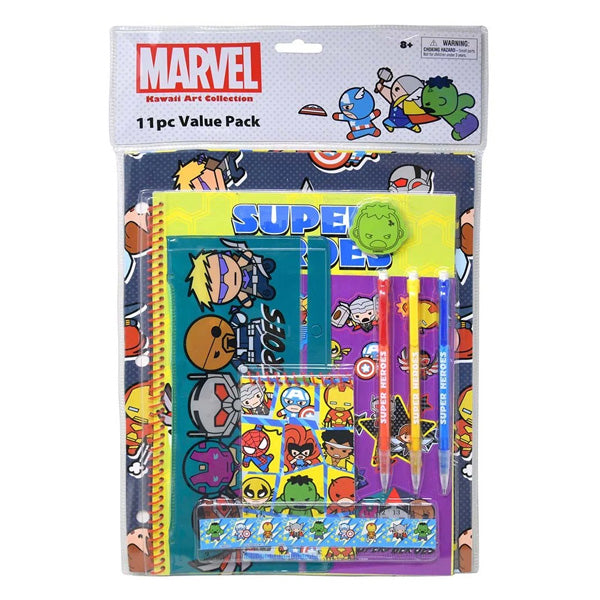 Marvel Heroes Kawaii 11 Piece Stationery Set