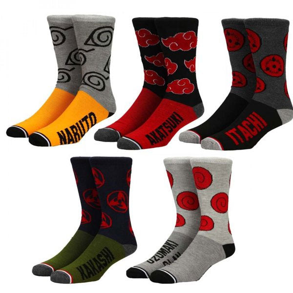 Naruto Split Socks 5 Pack